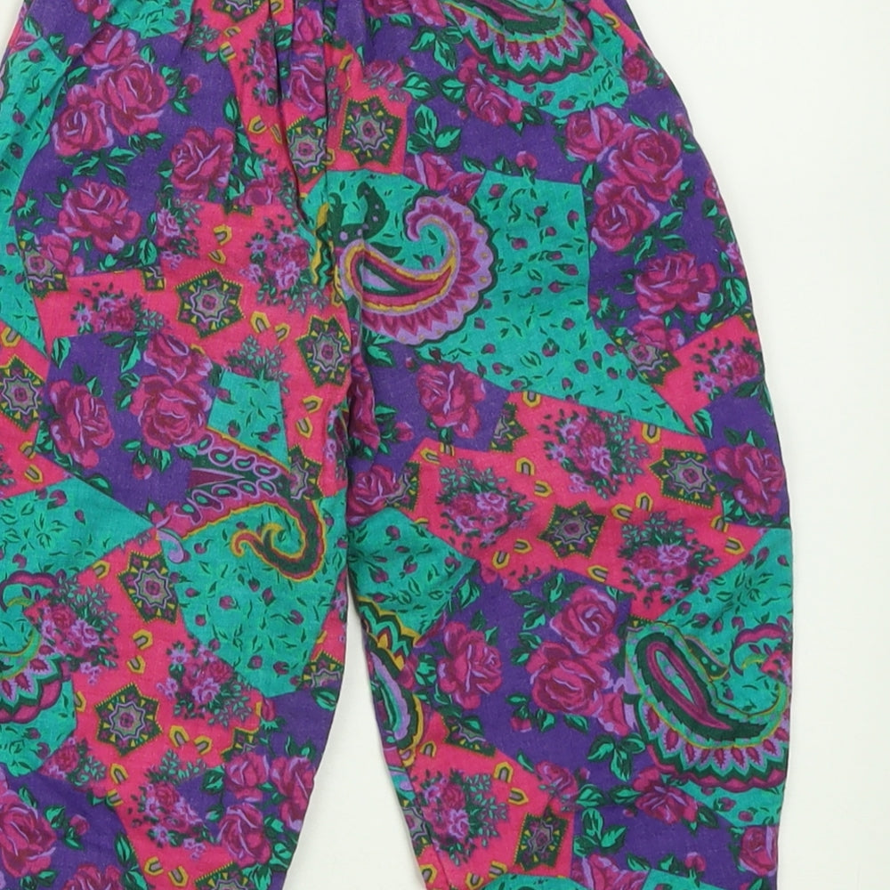 ST BENARD Girls Multicoloured Geometric Cotton Capri Trousers Size 18-24 Months  Pullover