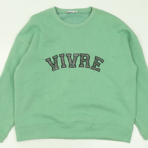 Gallery Womens Green  Polyester Pullover Sweatshirt Size S  Pullover