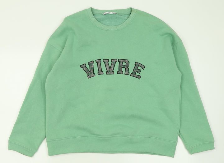 Gallery Womens Green Polyester Pullover Sweatshirt Size S Pullover