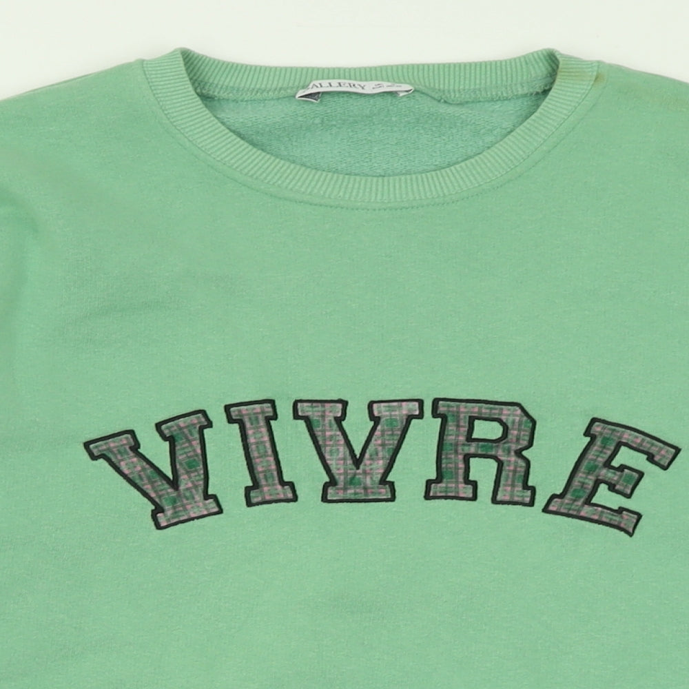 Gallery Womens Green  Polyester Pullover Sweatshirt Size S  Pullover