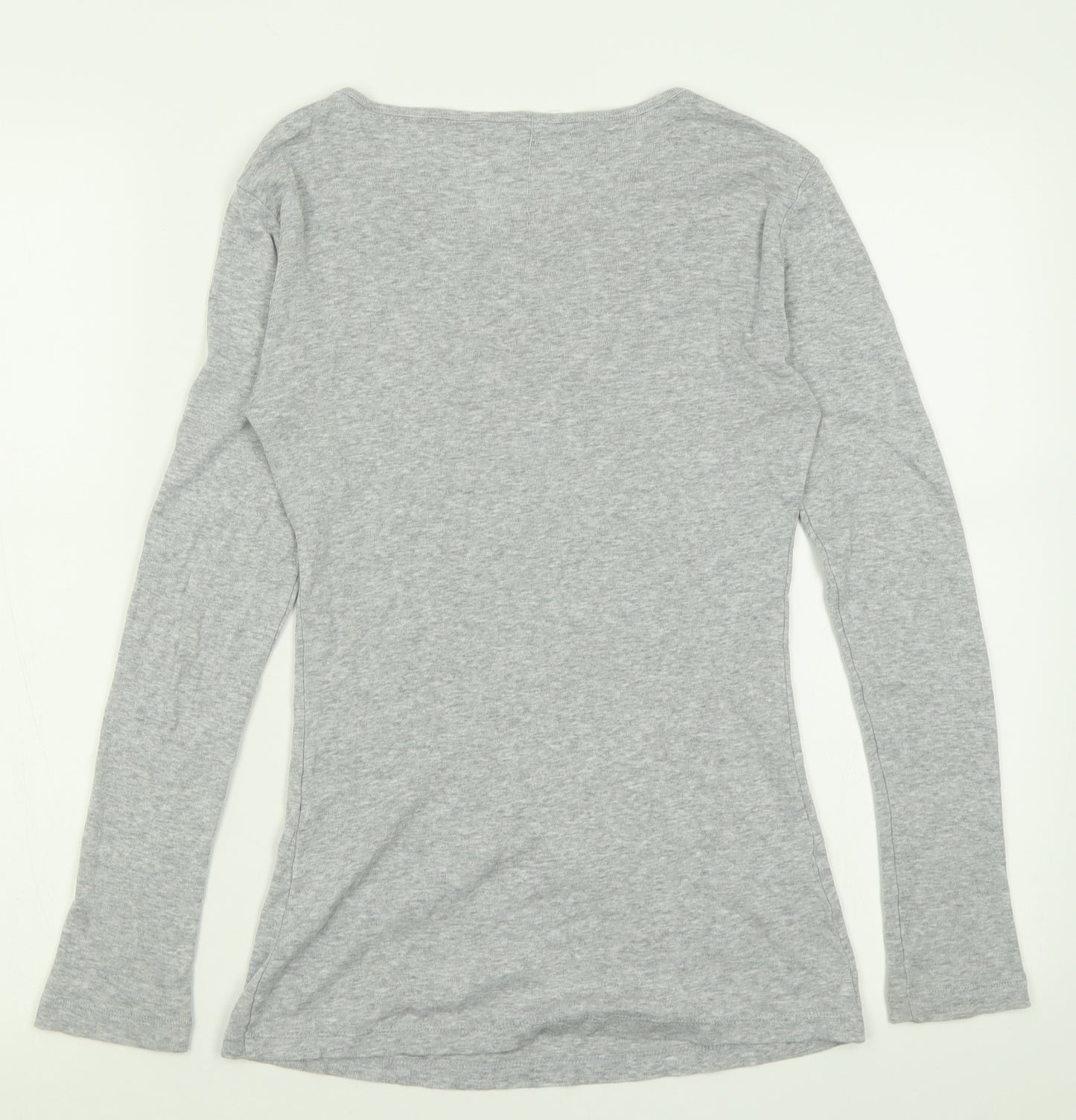Papaya Womens Grey  Cotton Basic T-Shirt Size 8 Crew Neck