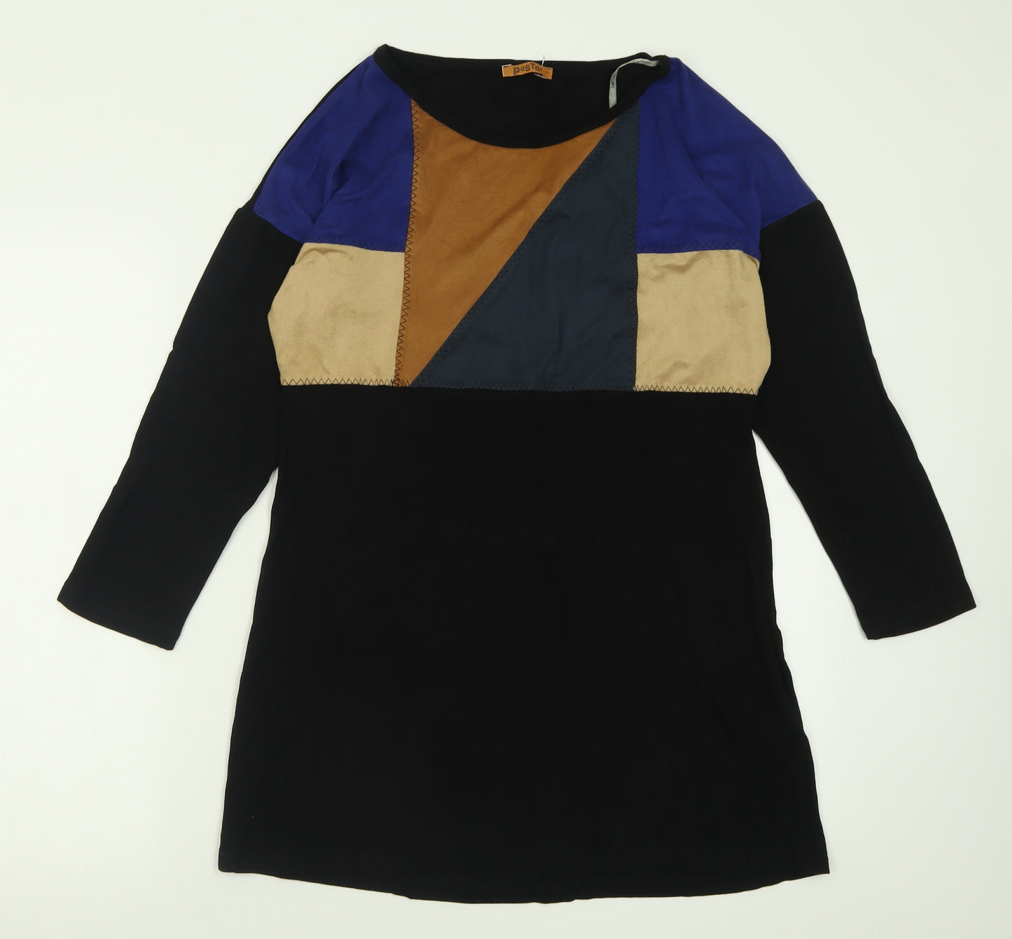 poster  Womens Multicoloured Crew Neck  Viscose Pullover Jumper Size 14