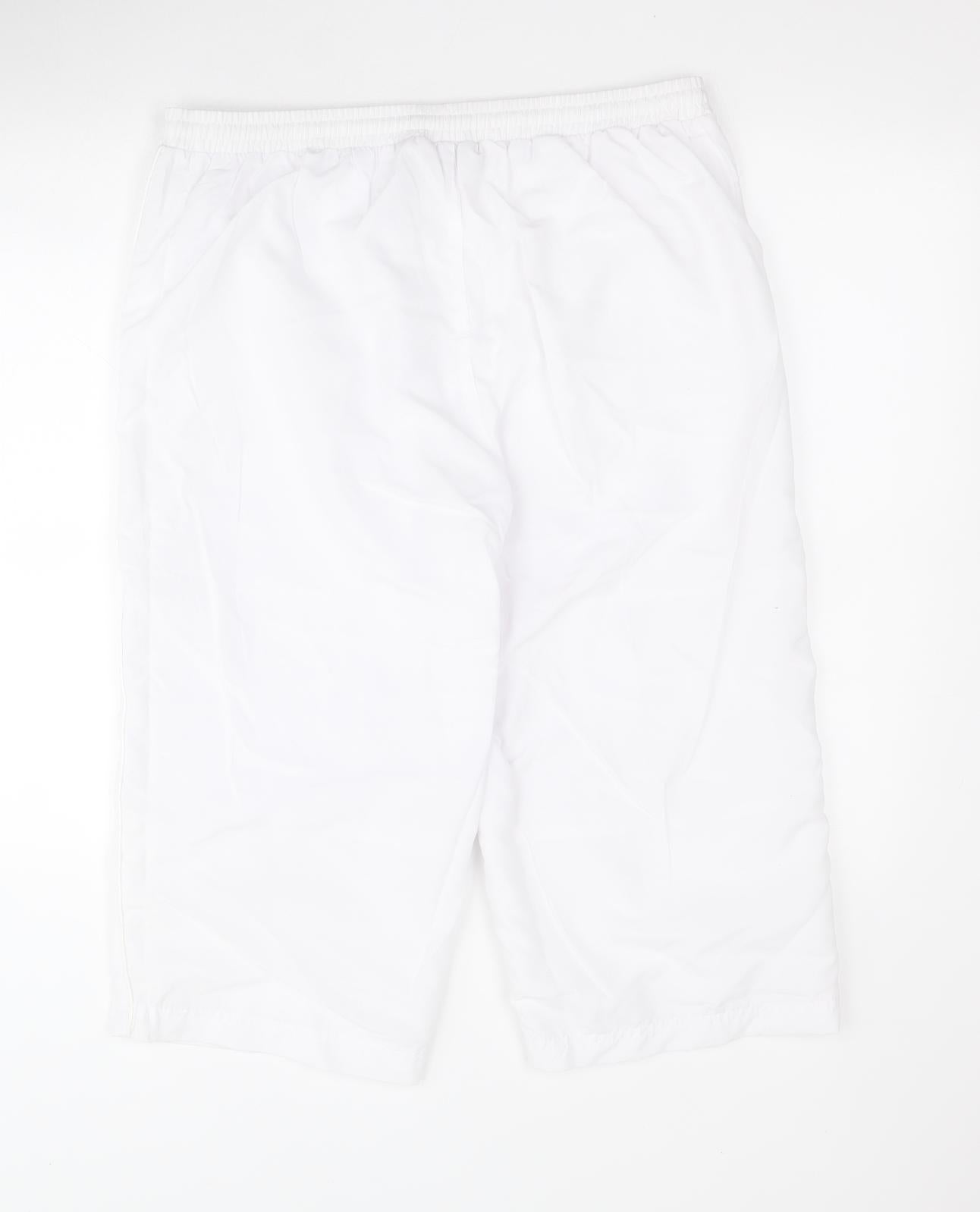 LA Gear Womens White  Polyester Cropped Trousers Size 14 L20 in Regular Drawstring - Jogger style