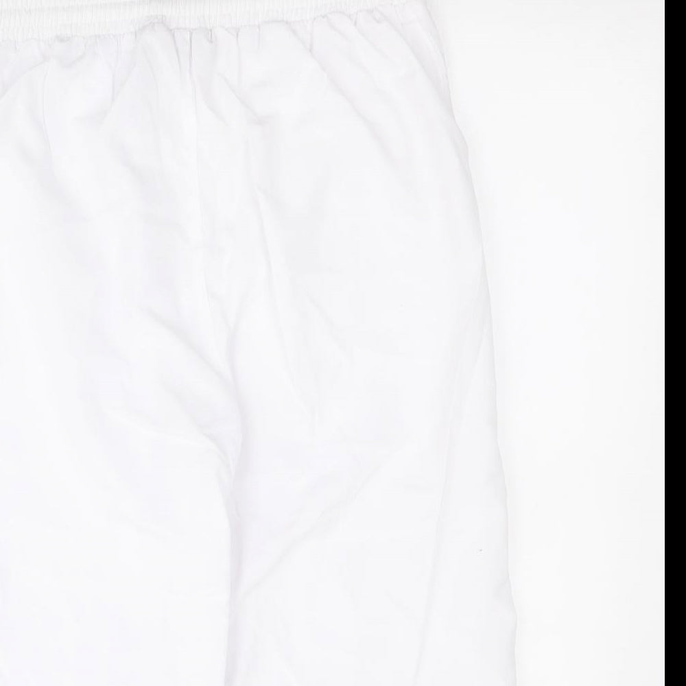 LA Gear Womens White  Polyester Cropped Trousers Size 14 L20 in Regular Drawstring - Jogger style