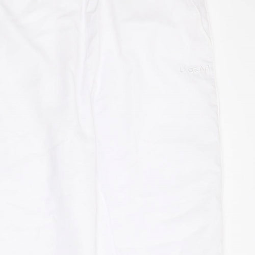 LA Gear Womens White  Polyester Cropped Trousers Size 14 L20 in Regular Drawstring - Jogger style