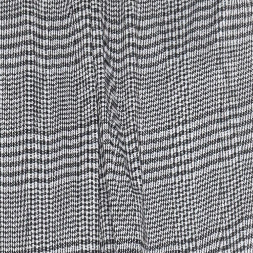 F&F Womens Black Houndstooth Polyester Carrot Trousers Size 14 L25 in Regular