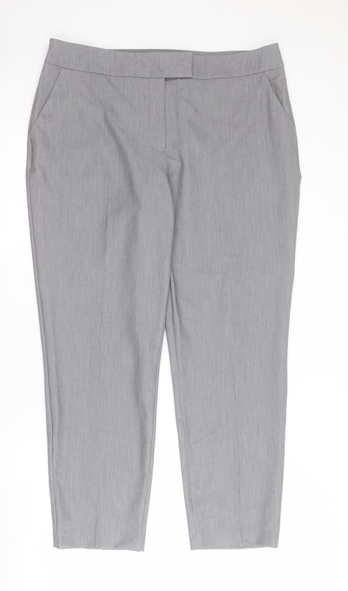 Warehouse Womens Grey  Polyester Capri Trousers Size 16 L28 in Regular Zip