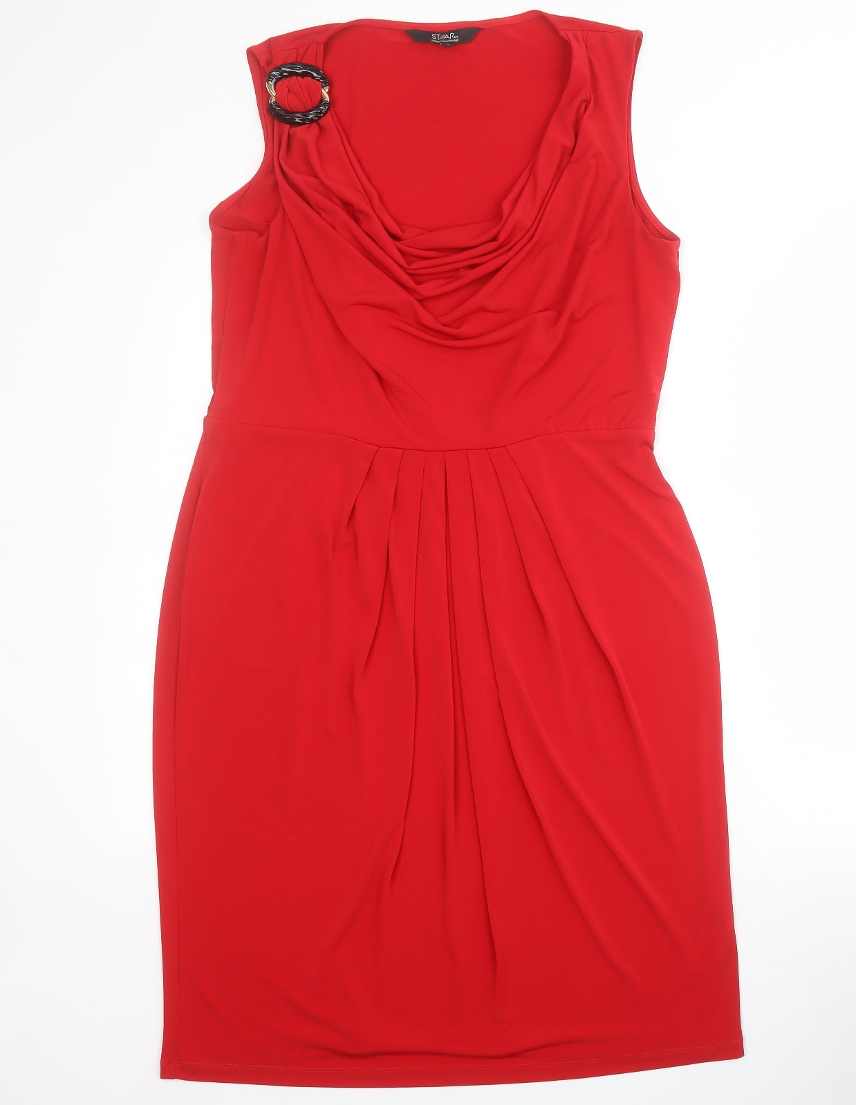 Star by Julien Macdonald Womens Red  Polyester Bodycon  Size 16  Round Neck Pullover