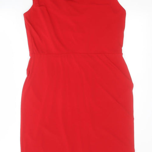Star by Julien Macdonald Womens Red  Polyester Bodycon  Size 16  Round Neck Pullover