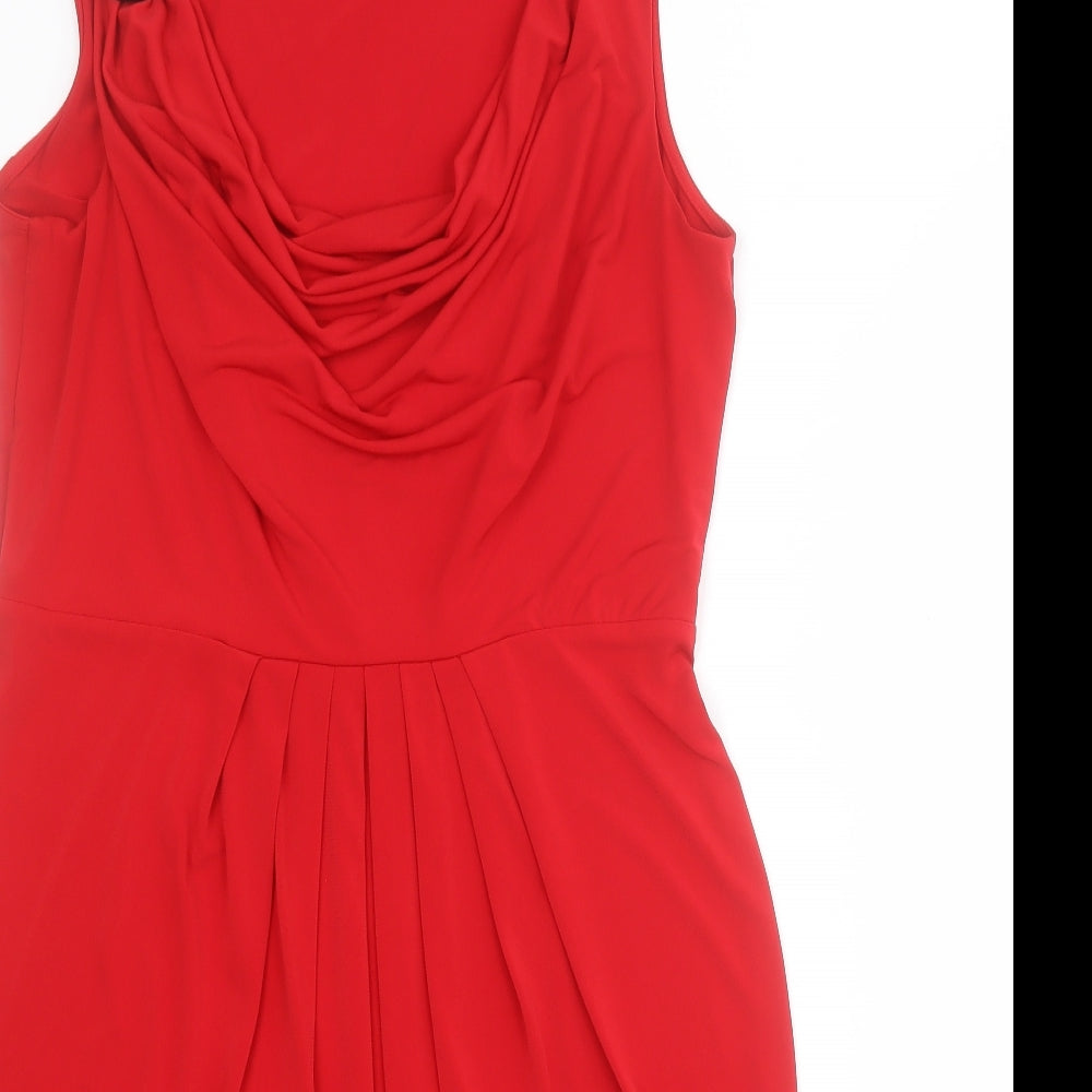 Star by Julien Macdonald Womens Red  Polyester Bodycon  Size 16  Round Neck Pullover