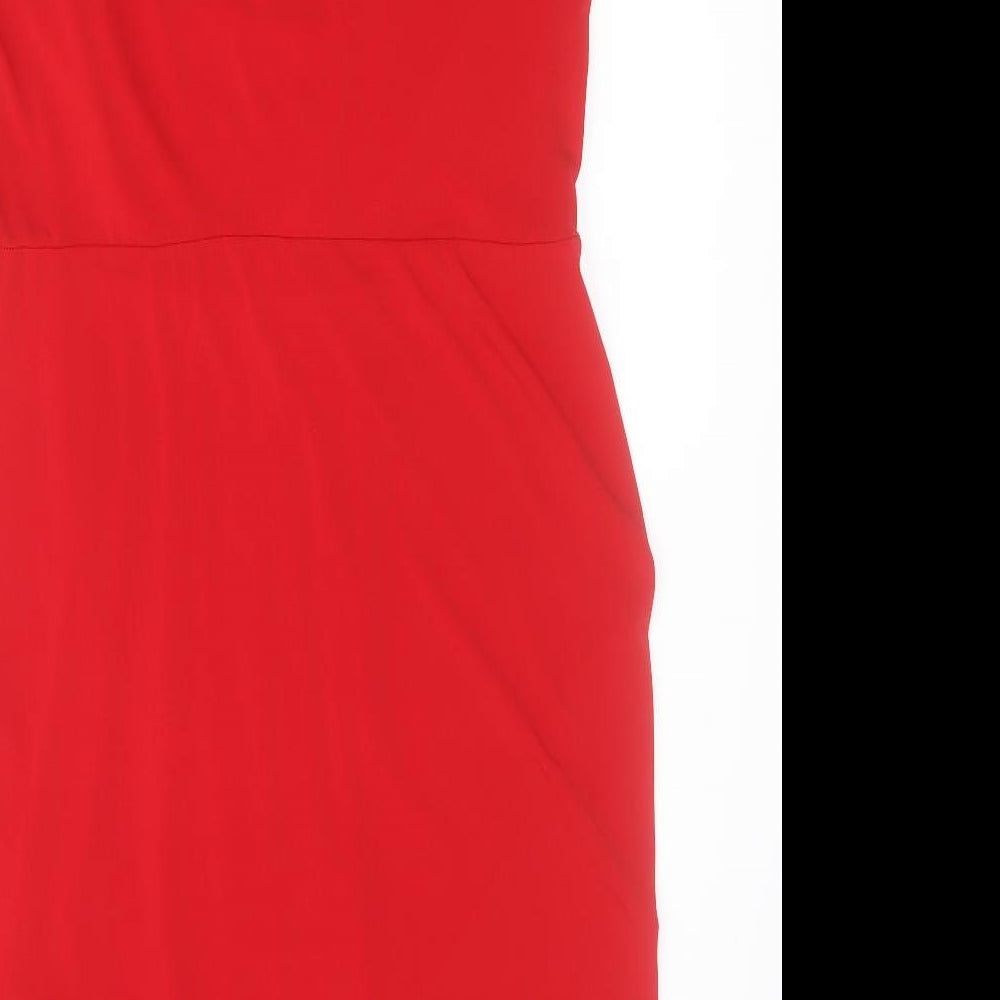 Star by Julien Macdonald Womens Red  Polyester Bodycon  Size 16  Round Neck Pullover