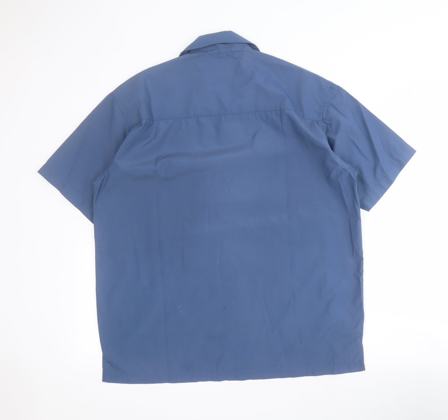 Edge 2 Edge Mens Blue  Polyester  Button-Up Size M Collared Button - Dragon