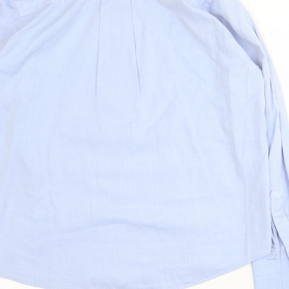 Coles Shirtmaker Womens Blue  100% Cotton Basic Button-Up Size 14 Collared