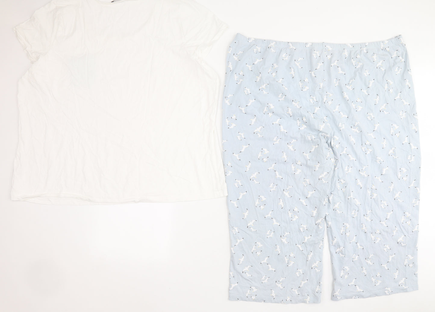 TU Womens Blue Solid 100% Cotton Top Pyjama Pants Size 24   - 25 - 26