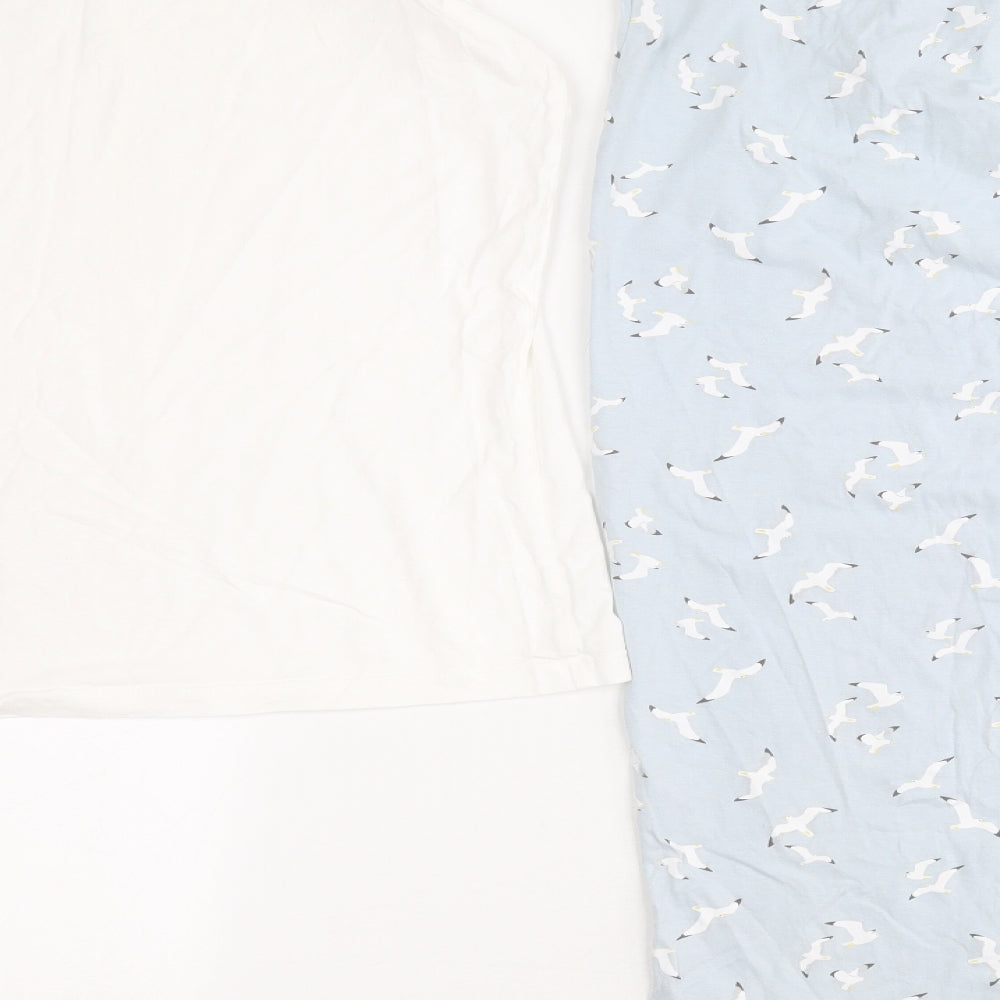 TU Womens Blue Solid 100% Cotton Top Pyjama Pants Size 24   - 25 - 26