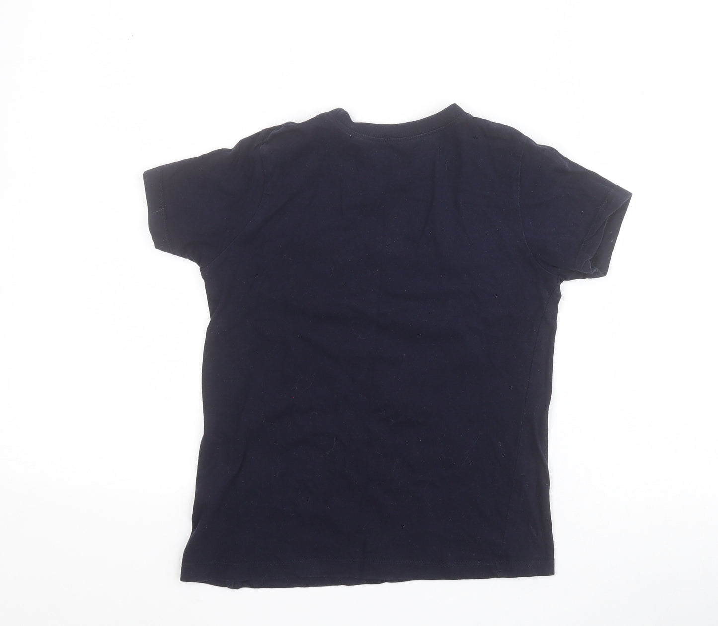B&M Girls Blue  100% Cotton Pullover T-Shirt Size 9-10 Years Crew Neck Pullover - Unicorn