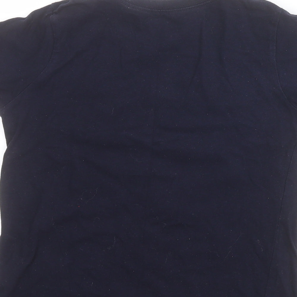 B&M Girls Blue  100% Cotton Pullover T-Shirt Size 9-10 Years Crew Neck Pullover - Unicorn