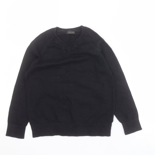 NEXT Boys Black V-Neck  Cotton Pullover Jumper Size 5-6 Years  Pullover - School
