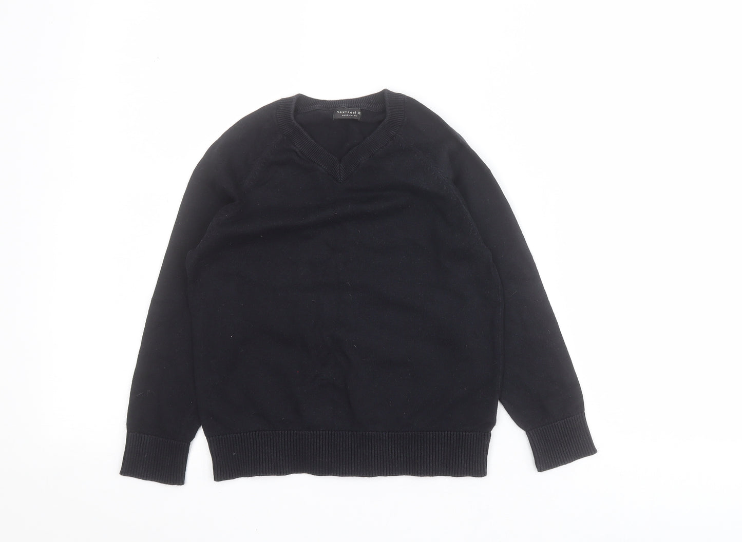 NEXT Boys Black V-Neck  Cotton Pullover Jumper Size 5-6 Years  Pullover - School