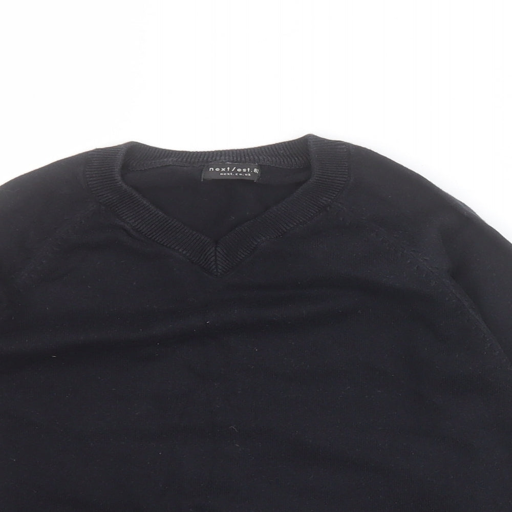 NEXT Boys Black V-Neck  Cotton Pullover Jumper Size 5-6 Years  Pullover - School