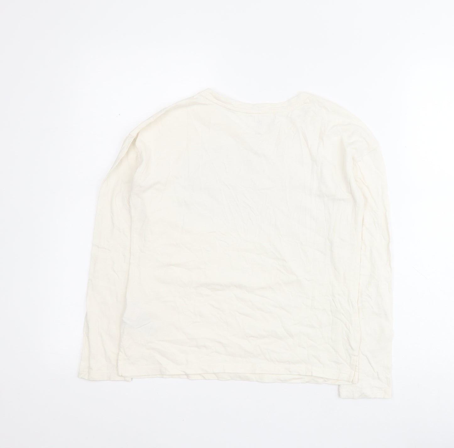 Gap Girls White  100% Cotton Pullover T-Shirt Size L Crew Neck Pullover