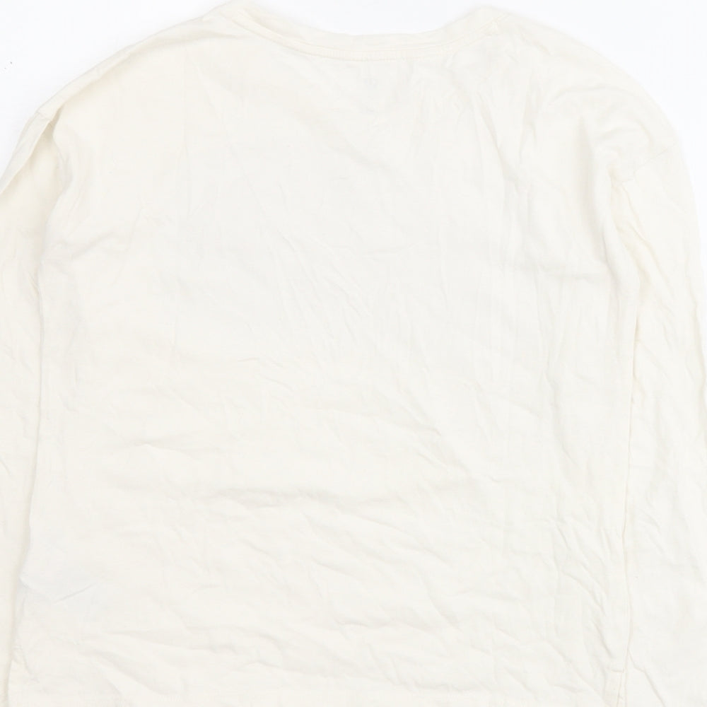Gap Girls White  100% Cotton Pullover T-Shirt Size L Crew Neck Pullover