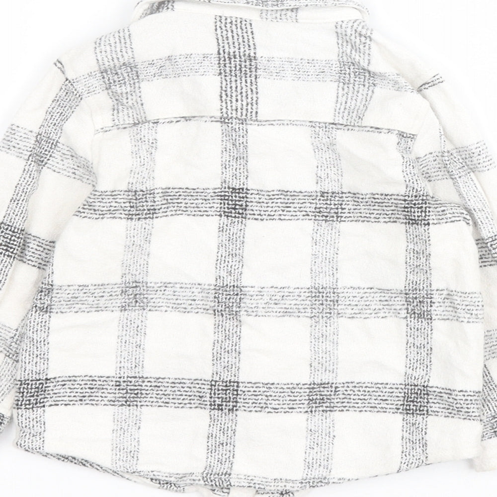 Primark Baby White Plaid 100% Cotton Basic Button-Up Size 12-18 Months Collared Button
