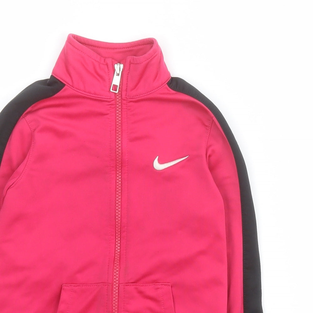 Nike Girls Pink Colourblock  Jacket  Size 5-6 Years  Zip