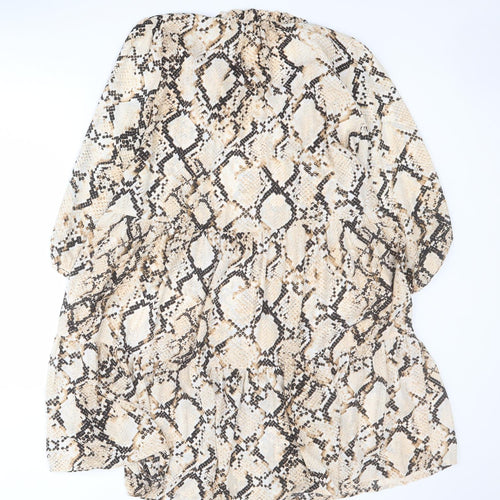 F&F Womens Brown Animal Print Polyester Shift  Size 16  V-Neck Pullover