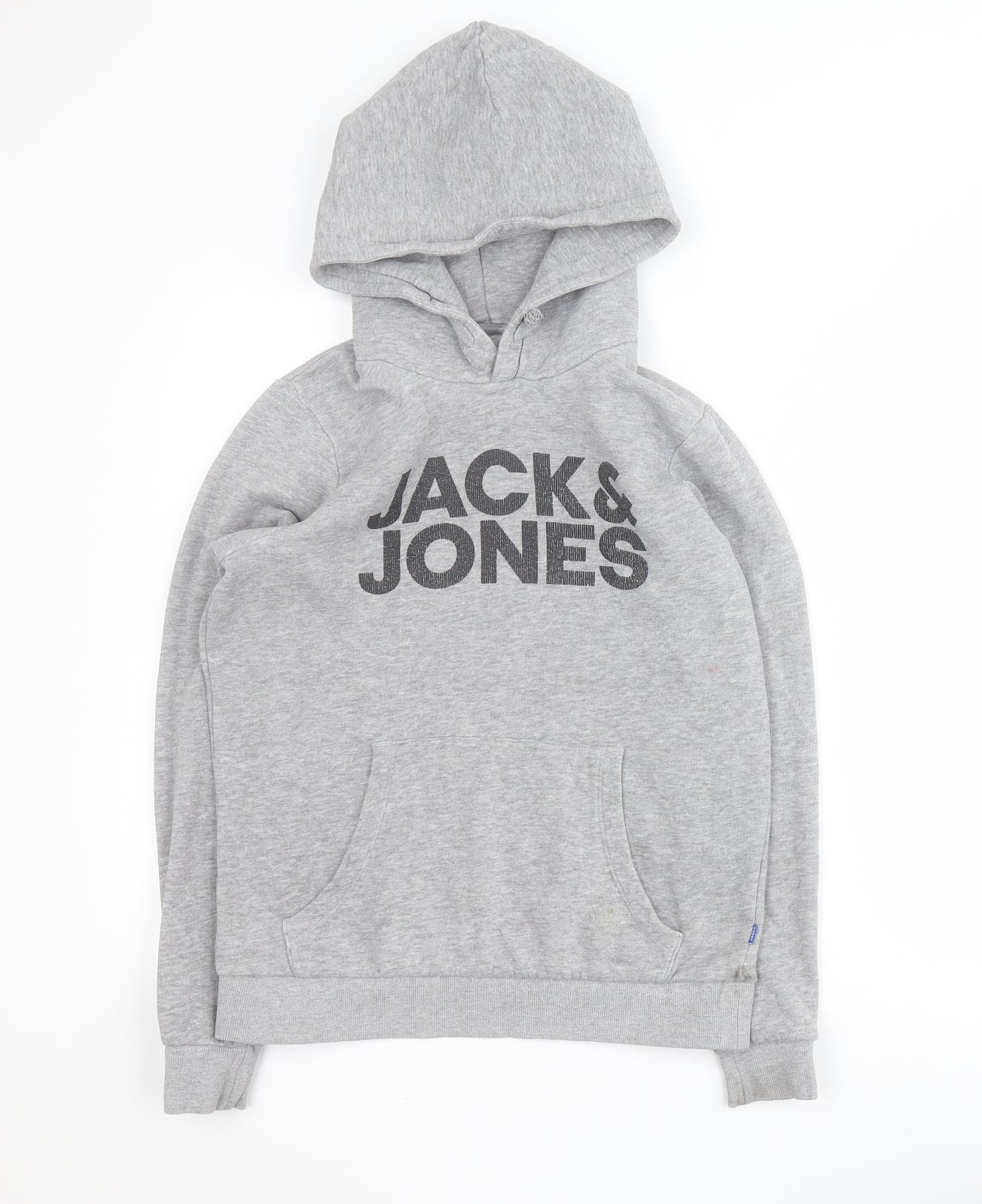 JACK & JONES Boys Grey  Cotton Pullover Hoodie Size 14 Years  Pullover