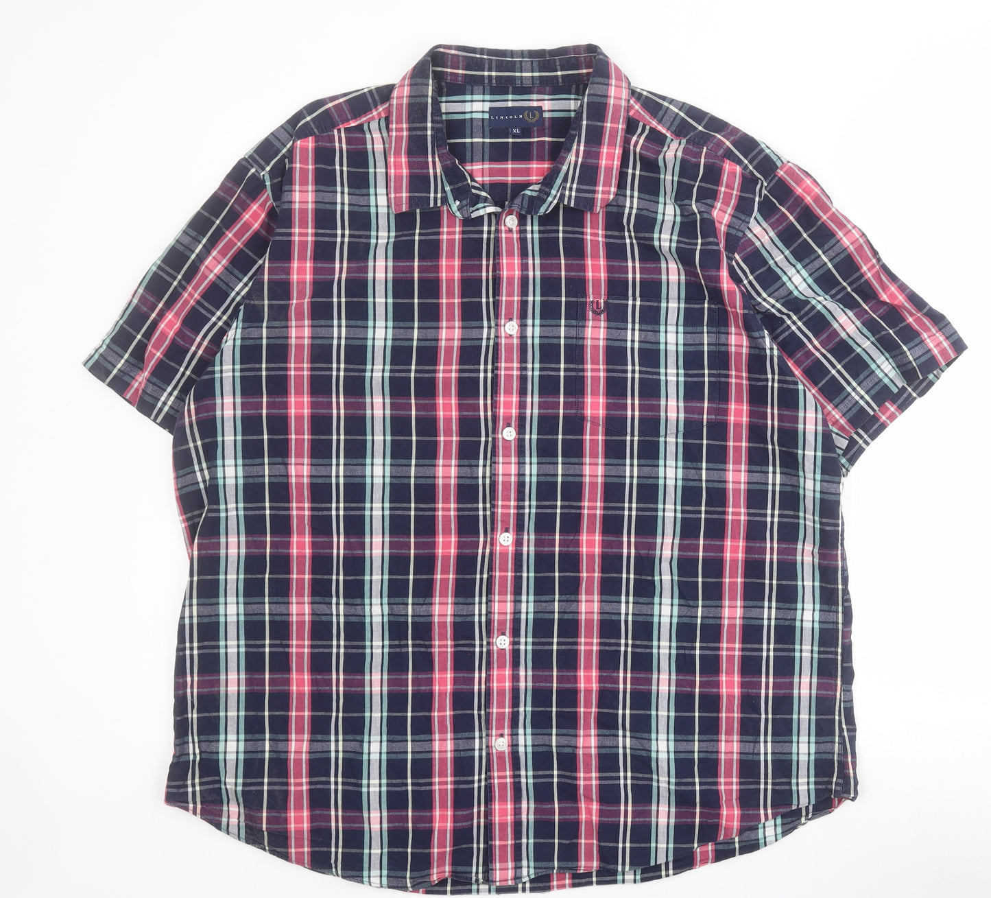 Matalan Mens Multicoloured Plaid Cotton  Button-Up Size XL Collared Button