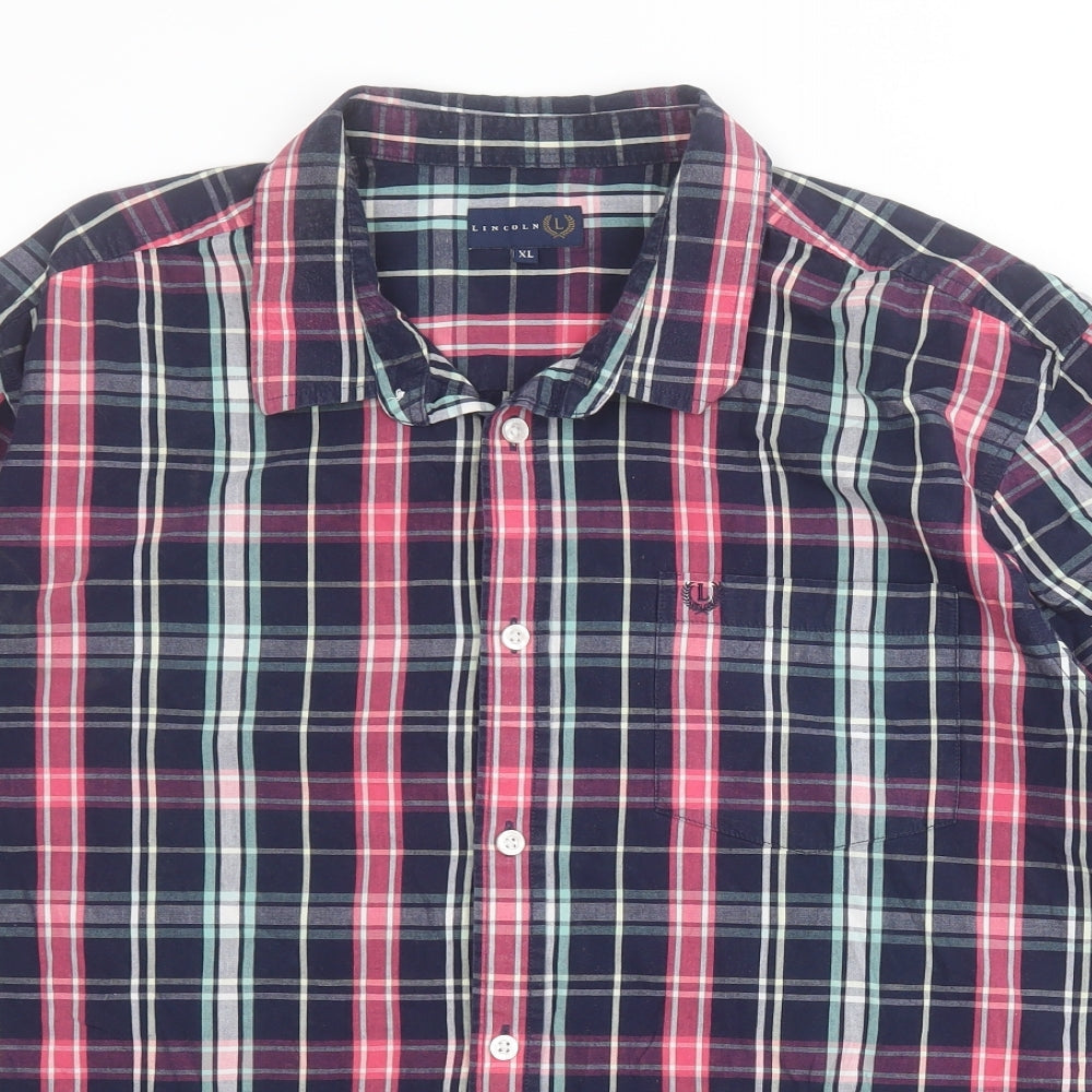 Matalan Mens Multicoloured Plaid Cotton  Button-Up Size XL Collared Button