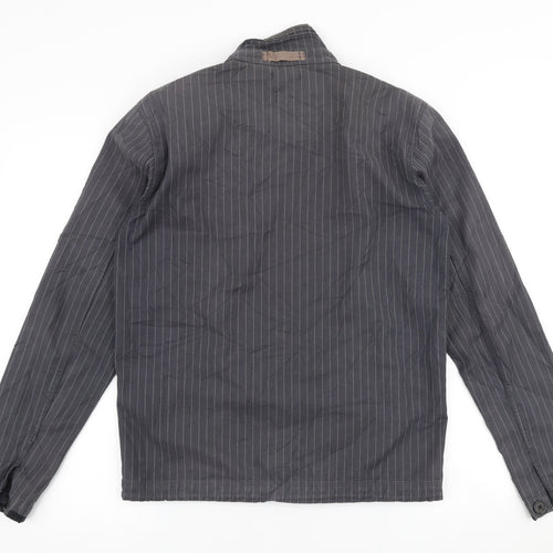 One True Saxon Mens Grey Striped  Jacket  Size S  Zip