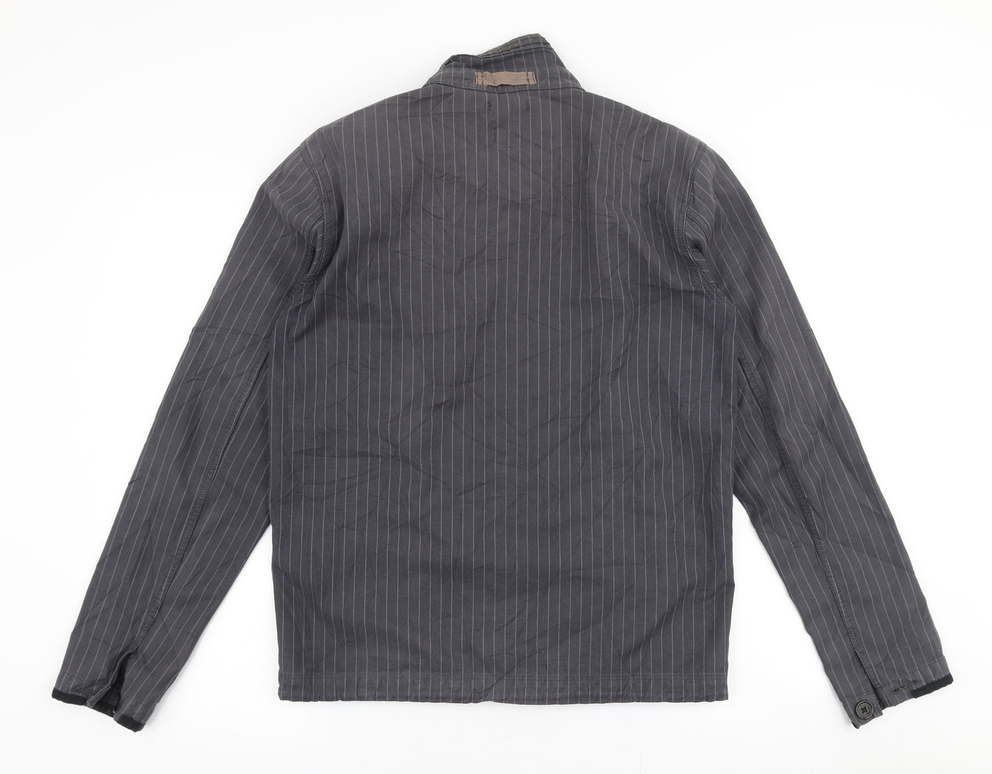 One True Saxon Mens Grey Striped  Jacket  Size S  Zip