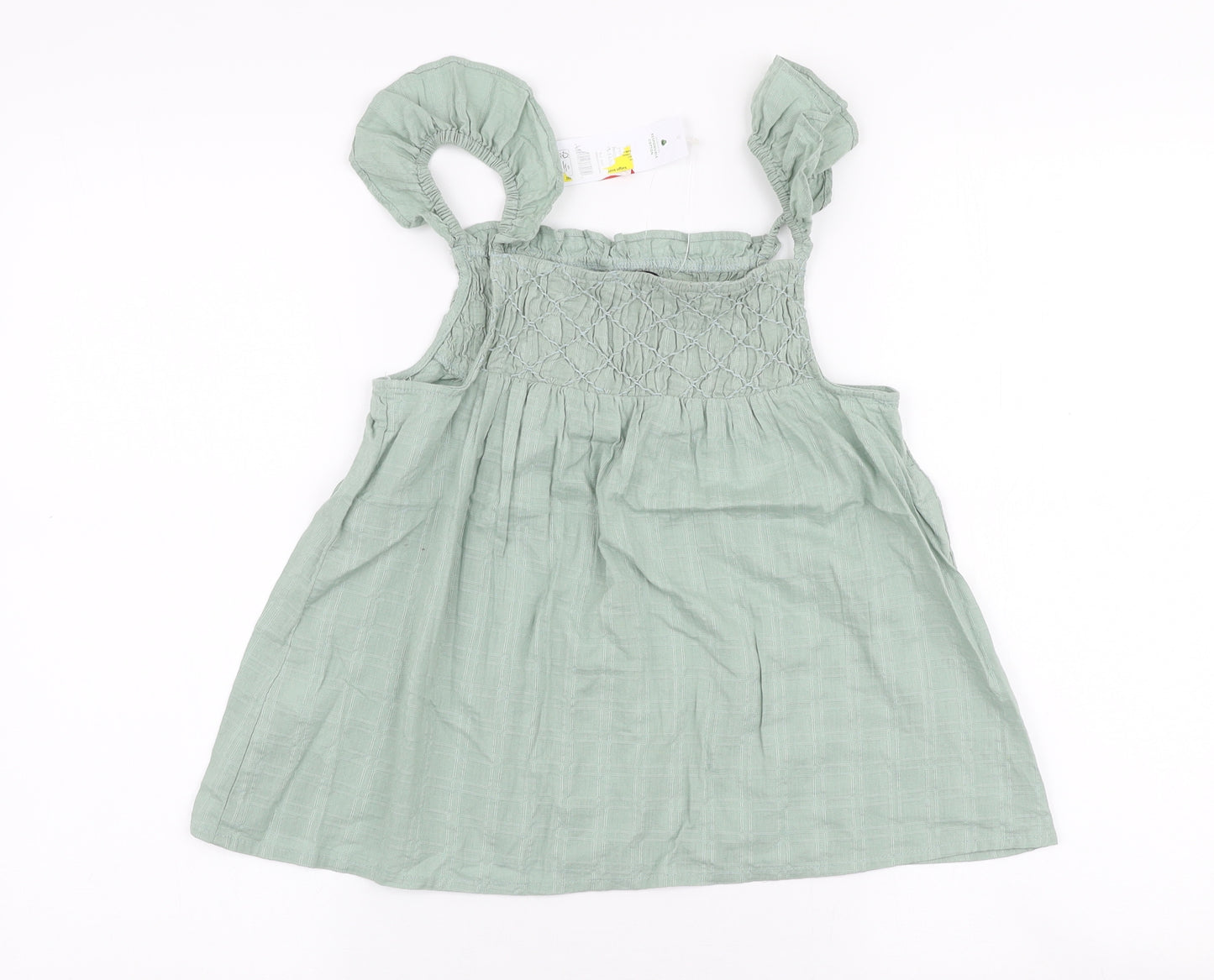 George Girls Green  100% Cotton Basic Blouse Size 9-10 Years High Neck Pullover