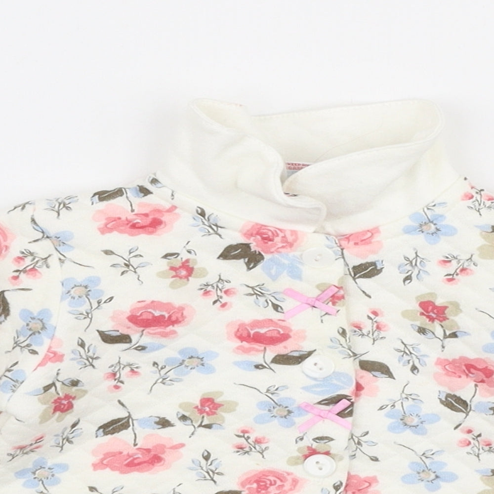 Cutey Pie Girls Multicoloured Floral  Jacket  Size 6-9 Months   Button