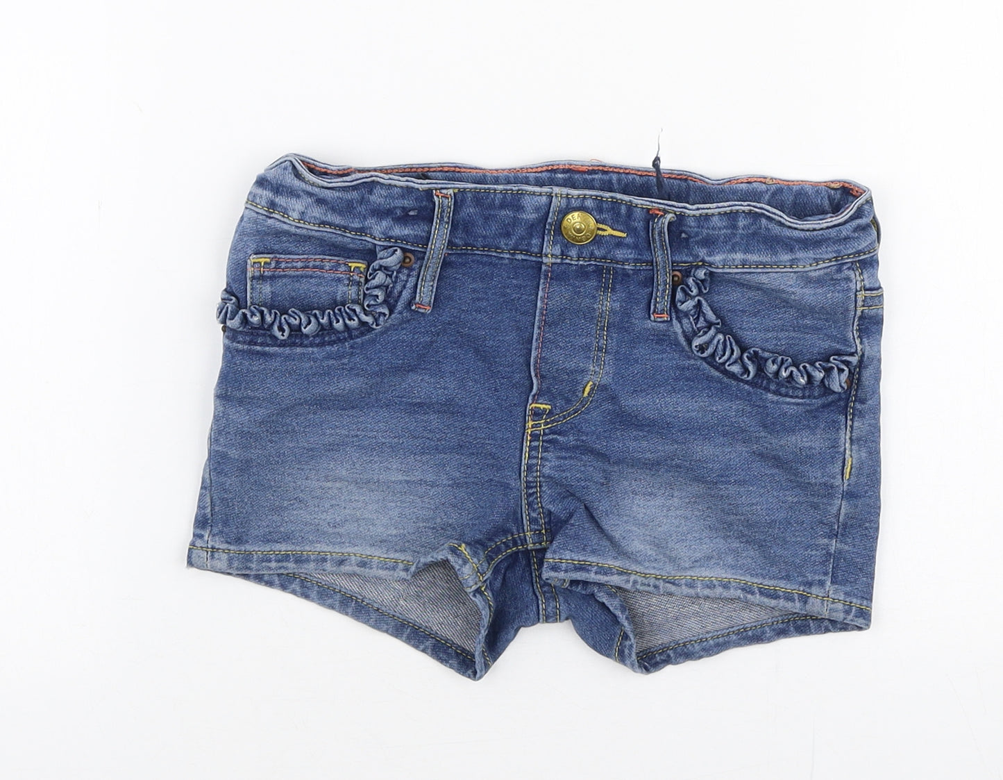 H&M Girls Blue  Cotton Mom Shorts Size 5-6 Years  Regular