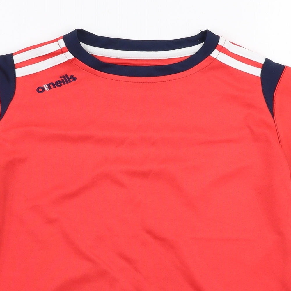 O'Neills Boys Red  Polyester Jersey T-Shirt Size 9-10 Years Round Neck Pullover