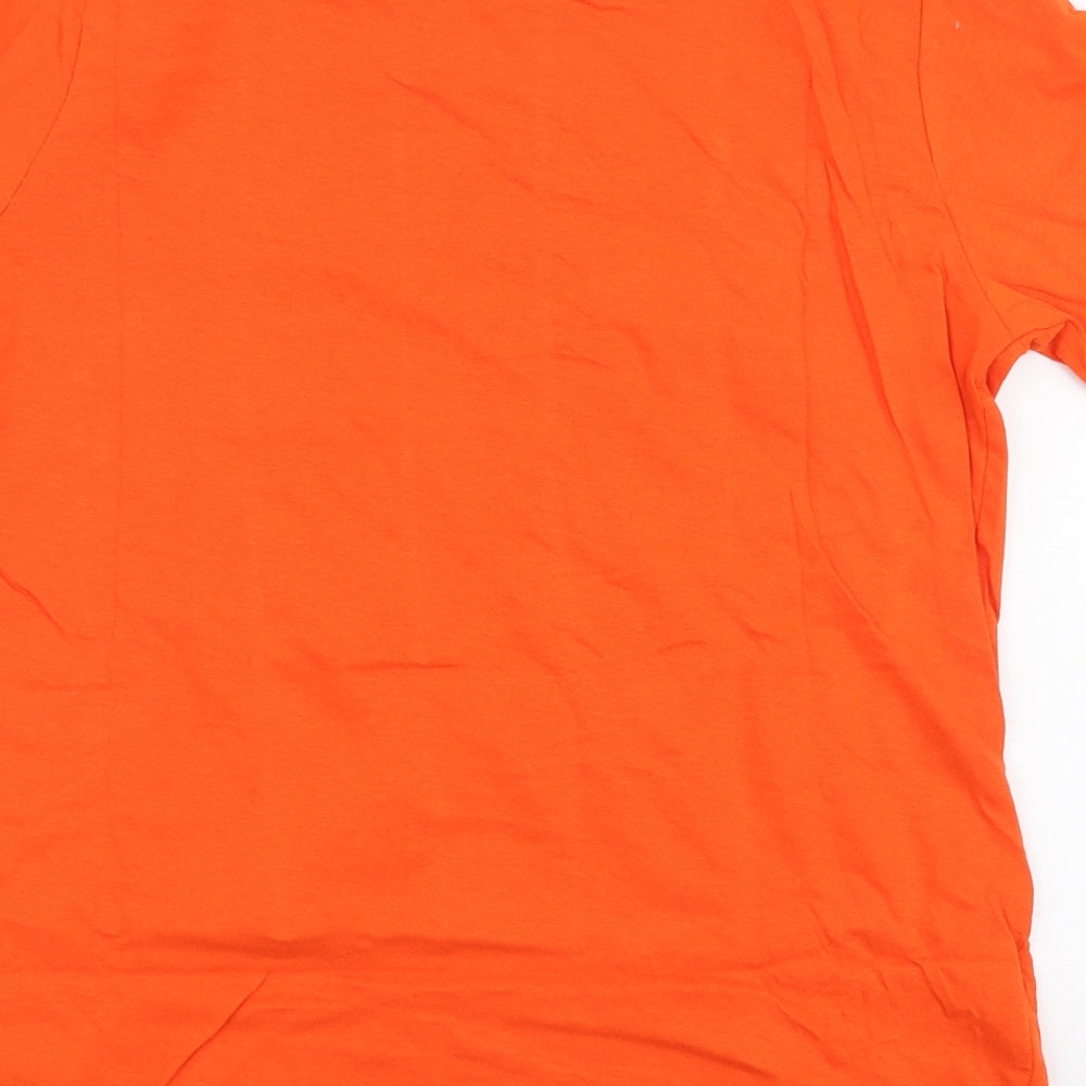 Primark Boys Orange  100% Cotton Jersey T-Shirt Size 11-12 Years Round Neck Pullover - Skater
