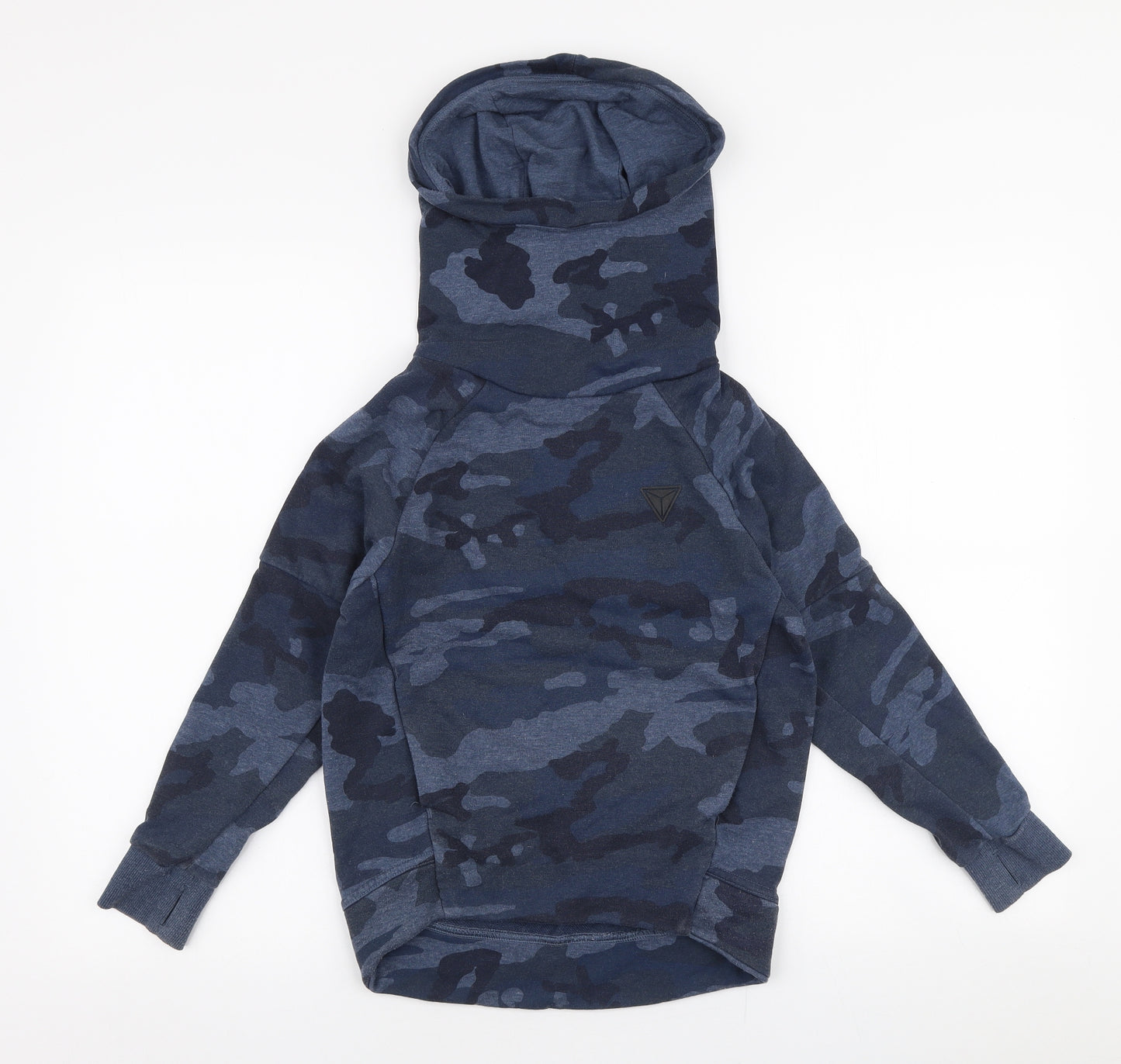 NEXT Boys Blue Camouflage Cotton Pullover Hoodie Size 9 Years  Pullover