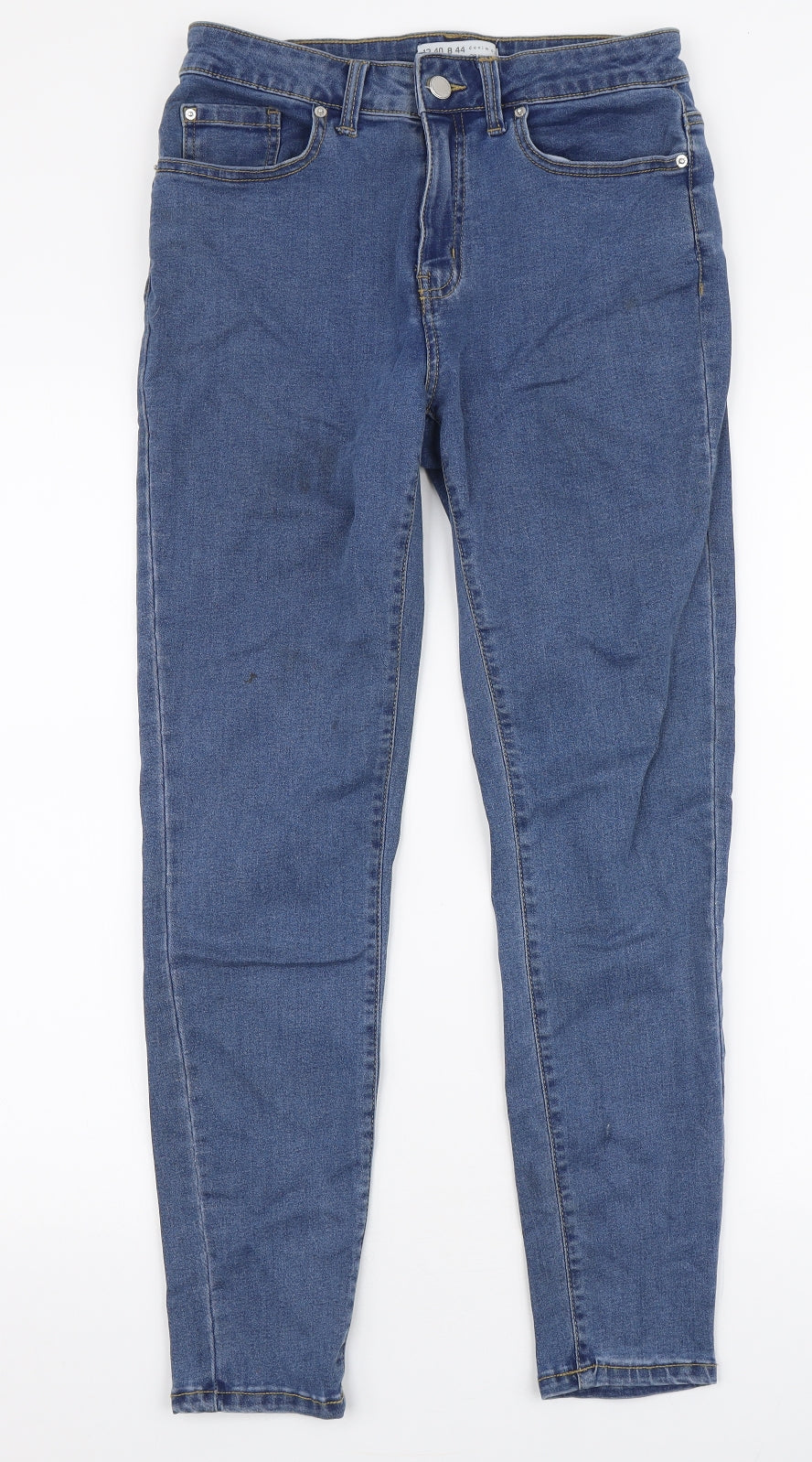 Denim Co Womens Blue  Cotton Skinny Jeans Size 12 L30 in Slim Zip