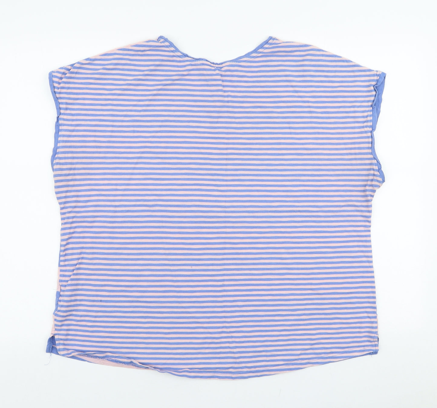 NEXT Womens Multicoloured Striped 100% Cotton Jersey T-Shirt Size 18 Round Neck