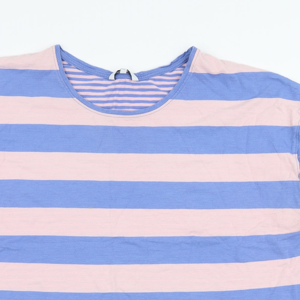 NEXT Womens Multicoloured Striped 100% Cotton Jersey T-Shirt Size 18 Round Neck