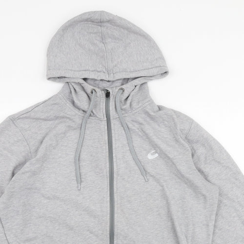 ASICS Womens Grey  Cotton Full Zip Hoodie Size L  Zip