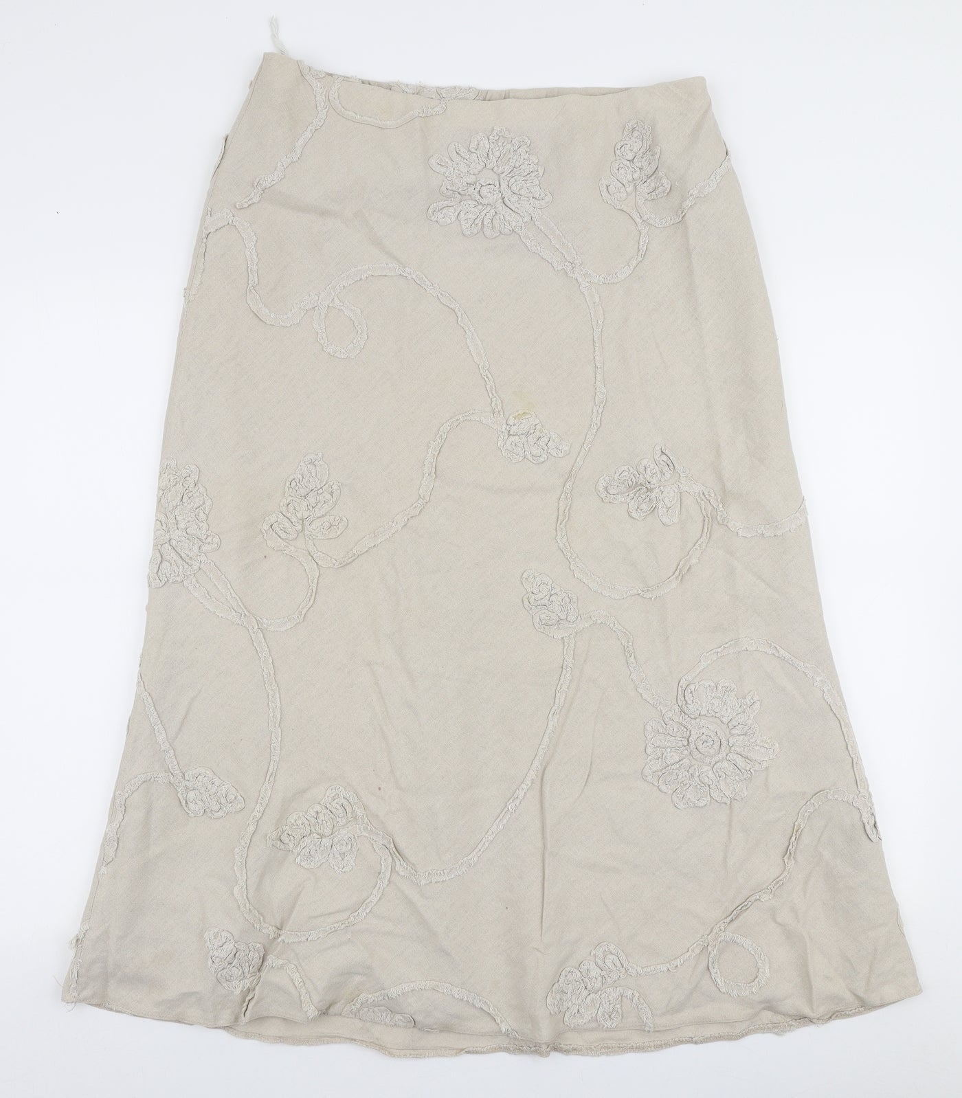 Gerard Womens Beige  Linen Pleated Skirt Size 16
