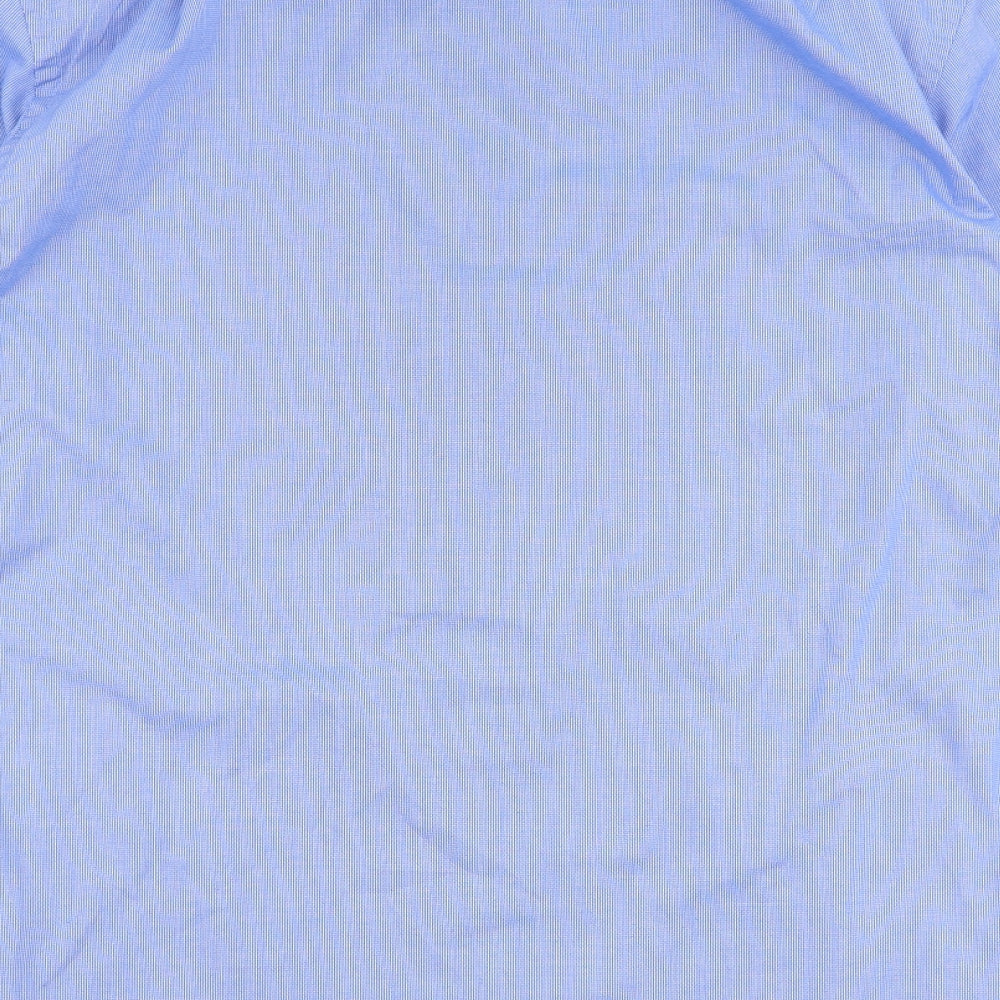 Thomaa Nash Mens Blue  Polyester  Dress Shirt Size 16 Collared Button