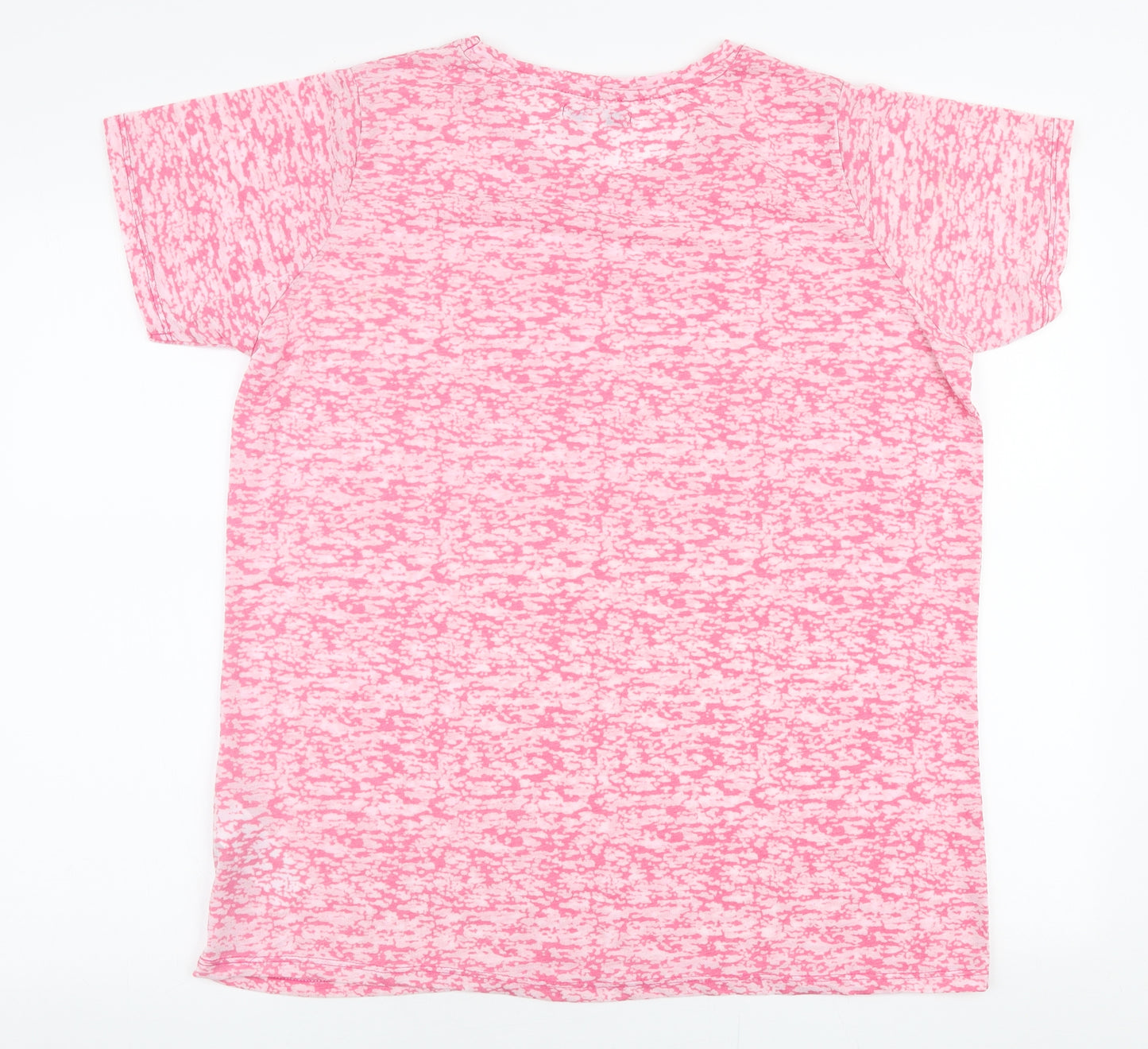 Capsule Womens Pink Camouflage Polyester Jersey T-Shirt Size 14 Round Neck