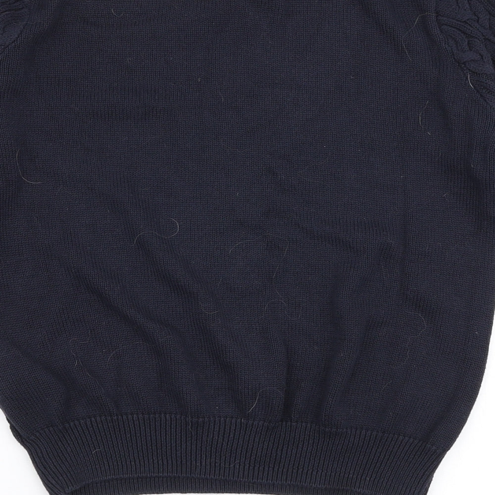 H&M Womens Blue Round Neck  Cotton Pullover Jumper Size M