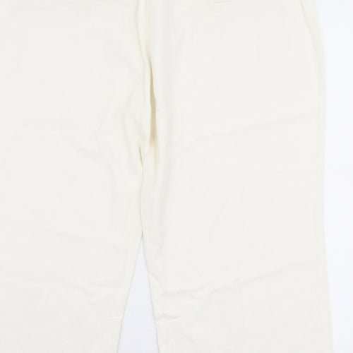 Casual Comfort Womens White  Viscose Trousers  Size 20 L24 in Regular Zip