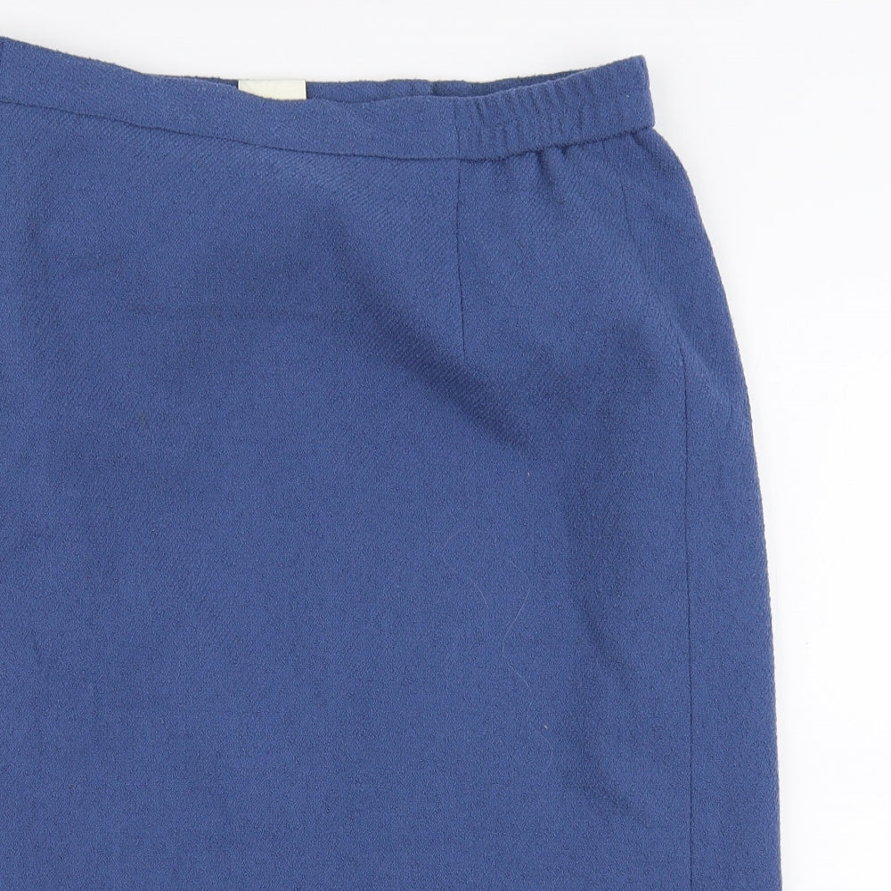 Eastex Womens Blue  Wool A-Line Skirt Size 16   Zip